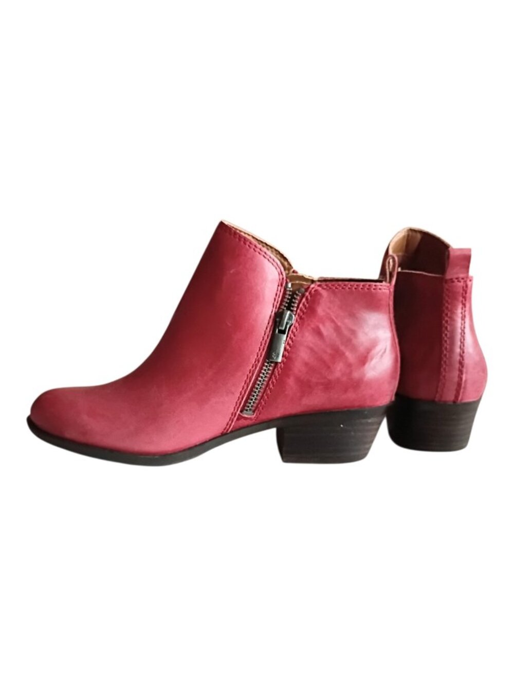 LUCKY BRAND Women's Basel Ankle Boots Red Leather Sz 7M - Picture 8 of 12